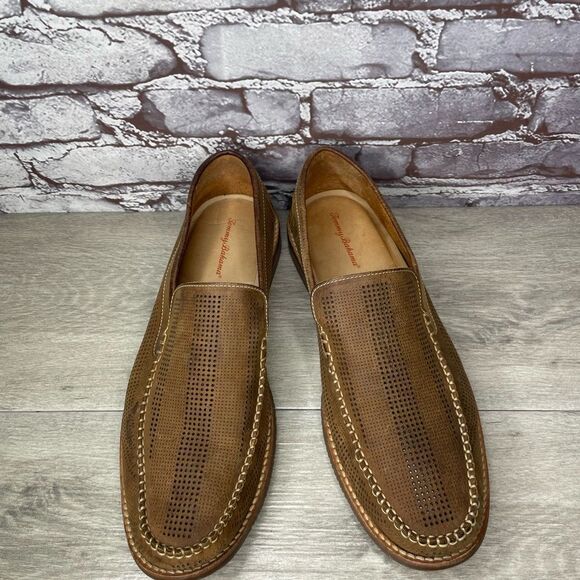 Tommy Bahama Felton Tan Brown Leather Perforated Casual Loafers Men 11M US/44EU main image 8